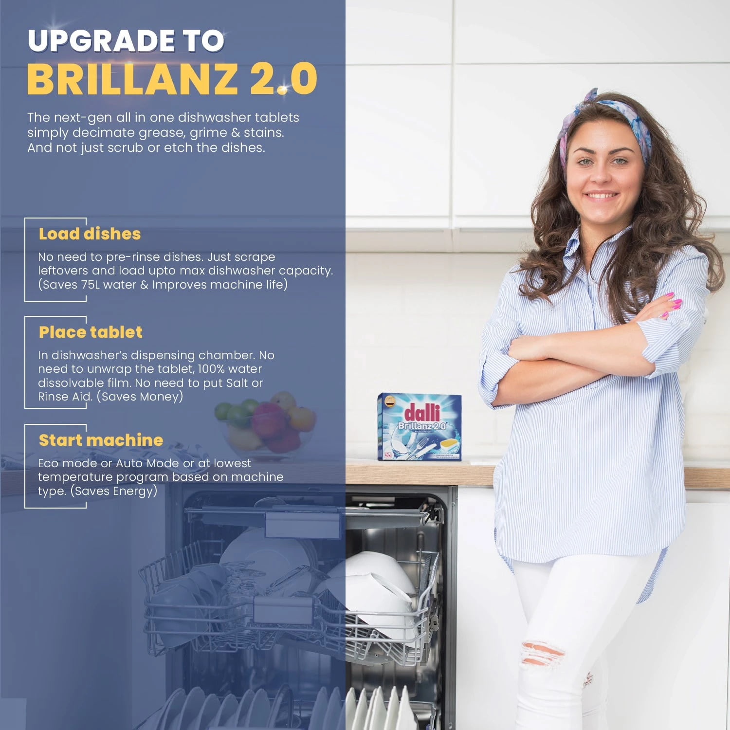 Dishwasher tablets all in one Eco friendly dishwasher detergent